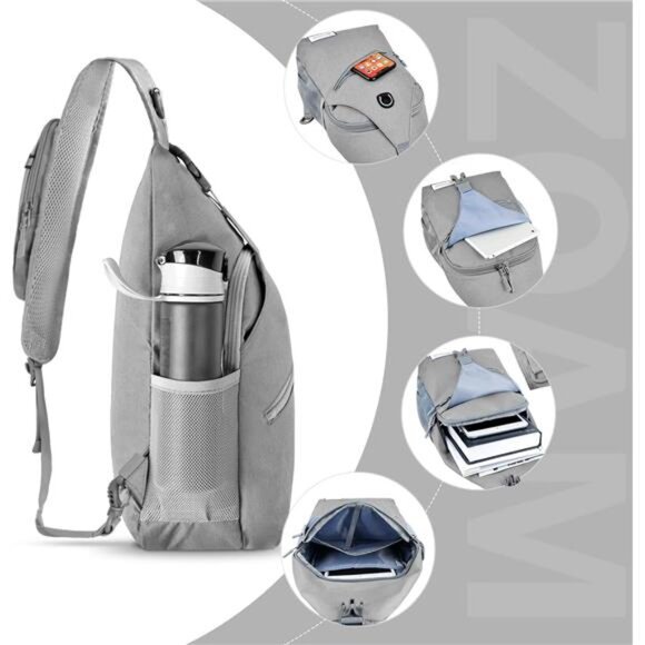 Sling Bag for Women Men, Small Crossbody Sling Backpack, Mini Water - Picture 3 of 6